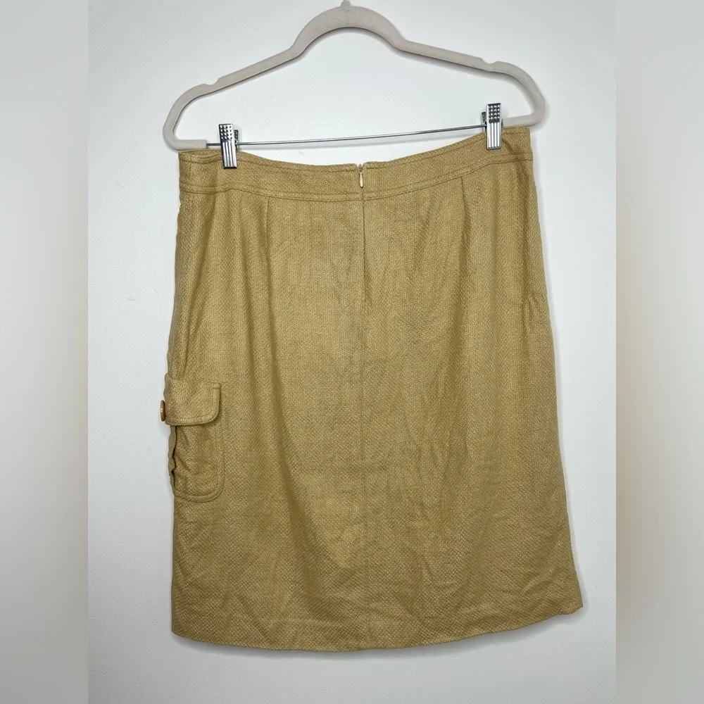 Zara Linen Cargo Skirt with Front Slit 12 - Picture 7 of 13